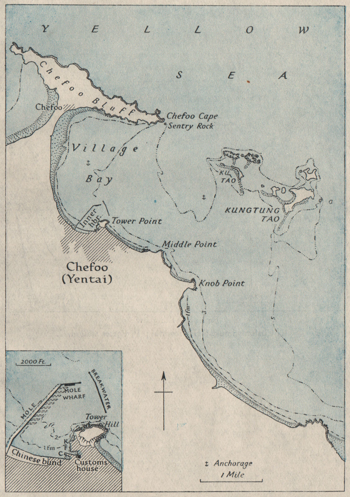 Chefoo/yantai. China. WW2 ROYAL NAVY INTELLIGENCE MAP 1945 old vintage